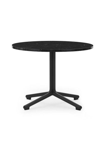 Normann Copenhagen - Coffee table - Lunar sofabord Ø60 - Stel: sortlakeret aluminium/ Bordplade: marmor sort
