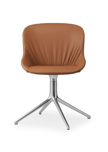 Normann Copenhagen - Ruokailutuoli - Hyg Comfort Chair Swivel 4L Full Upholstery - Swivel Base: Alu / Ultra Leather