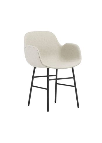 Normann Copenhagen - Dining chair - Form Armchair Full Upholstery Steel - Black Steel / Main Line flax: MLF20 (Upminster, sand)