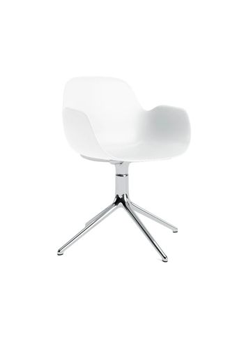 Normann Copenhagen - Eetkamerstoel - Form Armchair Swivel 4L Alu - Aluminium / White