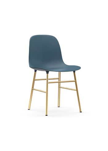 Normann Copenhagen - Sedia da pranzo - Form Chair Steel - Brass / Blue