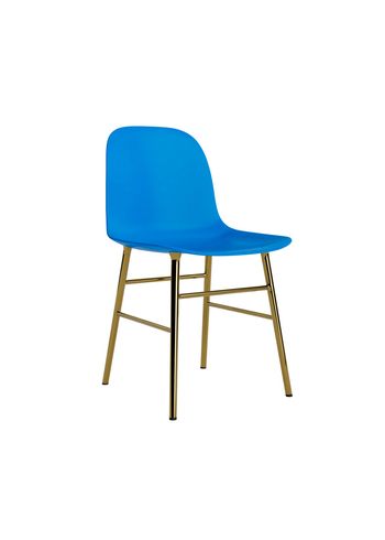 Normann Copenhagen - Sedia da pranzo - Form Chair Steel - Brass / Bright Blue