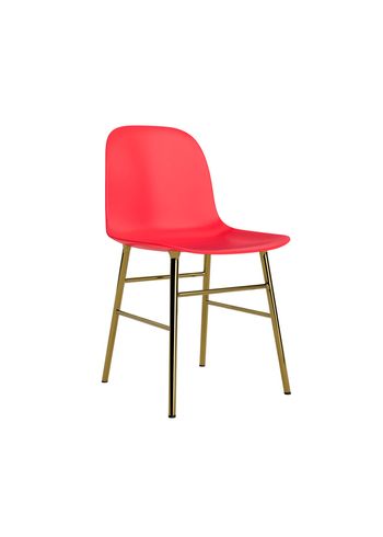 Normann Copenhagen - Esstischstuhl - Form Chair Steel - Brass / Bright Red