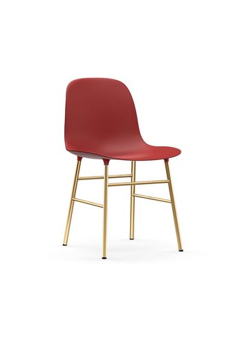 Normann Copenhagen - Esstischstuhl - Form Chair Steel - Brass / Red