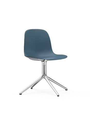 Normann Copenhagen - Chaise à manger - Form Chair Swivel 4L Alu - Aluminium / Blue