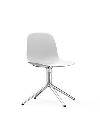 Normann Copenhagen - Eetkamerstoel - Form Chair Swivel 4L Alu - Aluminium / White