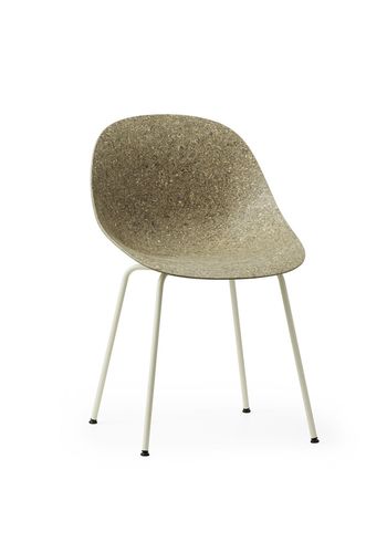 Normann Copenhagen - Cadeira de jantar - Mat Chair Steel - Seaweed / Cream Steel