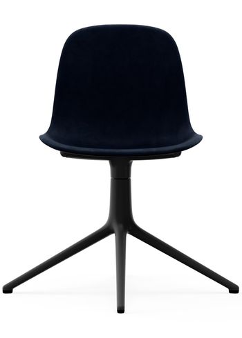 Normann Copenhagen - Chaise - Form Chair - Swivel 4L Full Upholstery - Frame: Black Aluminium / Fabric: City Velvet vol. 2 52