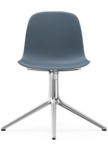 Normann Copenhagen - - Form Chair - Swivel 4L - Frame: Aluminium / Seat: Blue