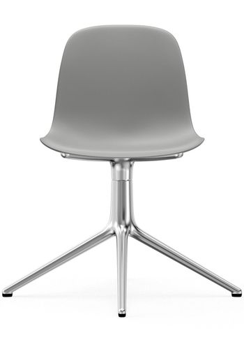 Normann Copenhagen - Stoel - Form Chair - Swivel 4L - Frame: Aluminium / Seat: Grey