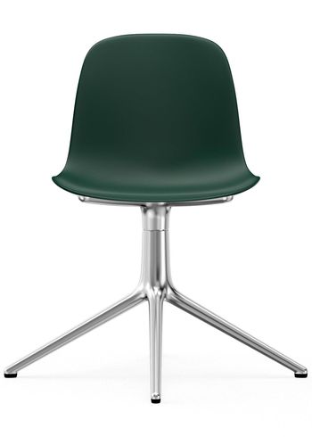 Normann Copenhagen - - Form Chair - Swivel 4L - Frame: Aluminium / Seat: Green