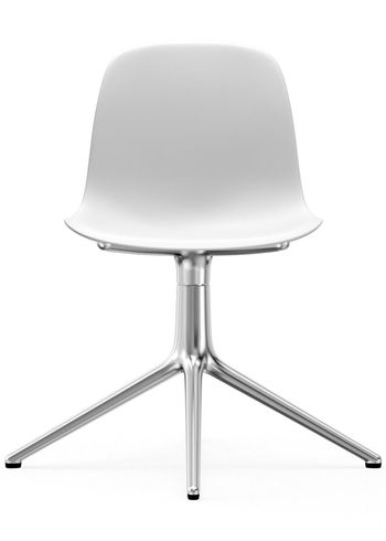 Normann Copenhagen - Cadeira - Form Chair - Swivel 4L - Frame: Aluminium / Seat: White