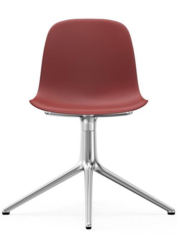 Normann Copenhagen - Cadeira - Form Chair - Swivel 4L - Frame: Aluminium / Seat: Red