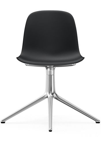 Normann Copenhagen - - Form Chair - Swivel 4L - Frame: Aluminium / Seat: Black