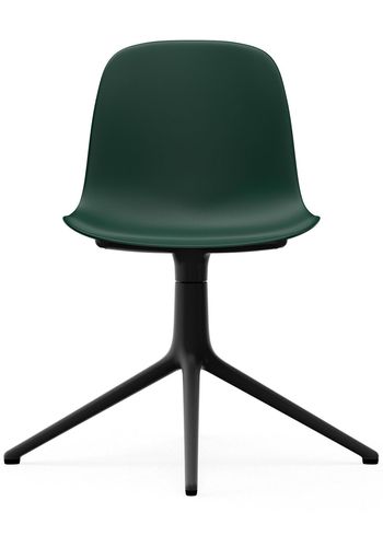 Normann Copenhagen - - Form Chair - Swivel 4L - Frame: Black Aluminium / Seat: Green