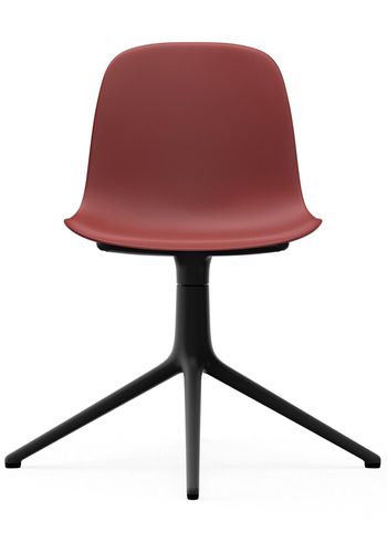 Normann Copenhagen - - Form Chair - Swivel 4L - Frame: Black Aluminium / Seat: Red