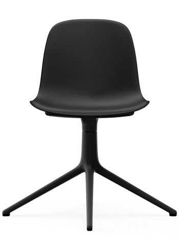 Normann Copenhagen - - Form Chair - Swivel 4L - Frame: Black Aluminium / Seat: Black