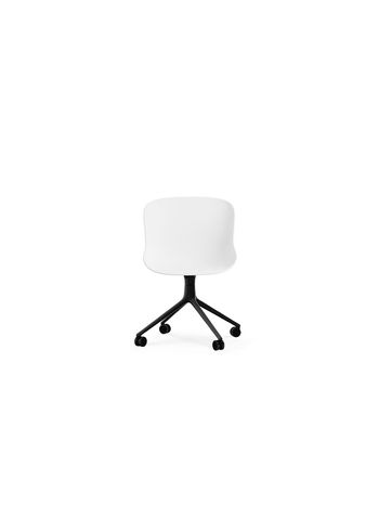 Normann Copenhagen - Puheenjohtaja - Hyg Chair Swivel 4W - White - Black Aluminum