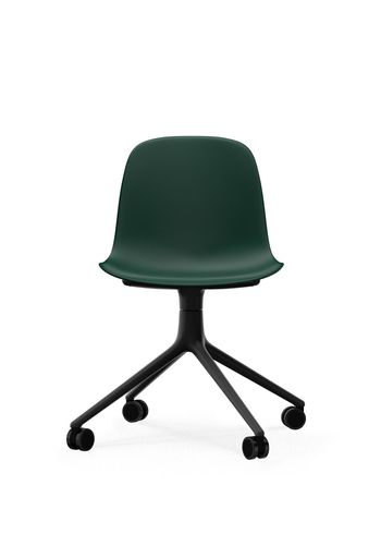 Normann Copenhagen - Chaise - Form Chair Swivel 4W - Green - Black Aluminum