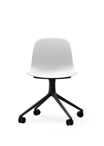 Normann Copenhagen - Silla - Form Chair Swivel 4W - White - Black Aluminum