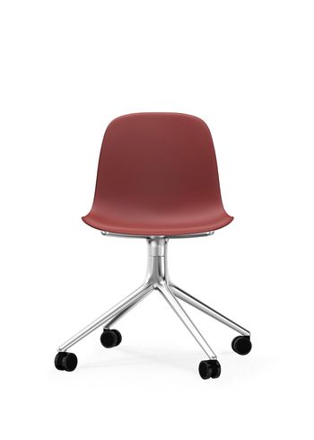 Normann Copenhagen - Sedia - Form Chair Swivel 4W - Red - Aluminum