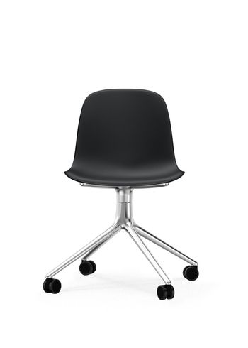 Normann Copenhagen - Chaise - Form Chair Swivel 4W - Black - Aluminum