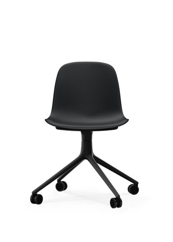 Normann Copenhagen - Silla - Form Chair Swivel 4W - Black - Black Aluminum