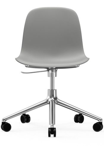Normann Copenhagen - Chaise de bureau - Form Chair - Swivel 5W Gaslift - Frame: Aluminium / Seat: Grey