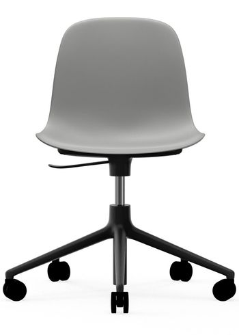 Normann Copenhagen - Chaise de bureau - Form Chair - Swivel 5W Gaslift - Frame: Black Aluminium / Seat: Grey