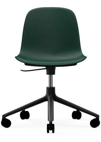 Normann Copenhagen - Chaise de bureau - Form Chair - Swivel 5W Gaslift - Frame: Black Aluminium / Seat: Green