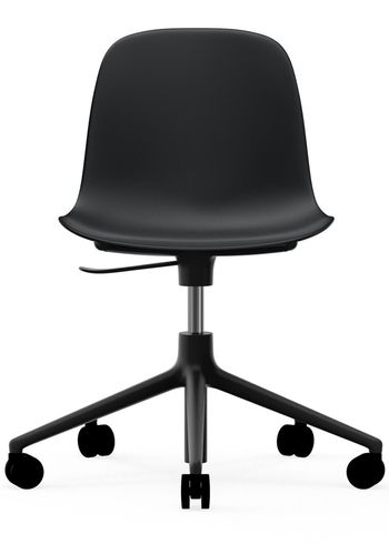 Normann Copenhagen - Chaise de bureau - Form Chair - Swivel 5W Gaslift - Frame: Black Aluminium / Seat: Black