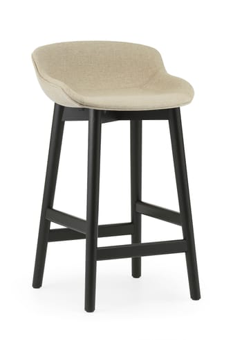 Normann Copenhagen - Stol - Hyg bar stool 65 cm wood - full upholstery - Main line flax 20 - Black Oak