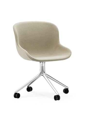 Normann Copenhagen - Silla - Hyg Chair Swivel 4W - full upholstery - Main line flax 20 - Aluminum