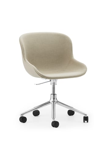 Normann Copenhagen - Puheenjohtaja - Hyg Chair Swivel 5W Gaslift - Full upholstery - Seat: Main line flax 20 / Frame: Aluminum