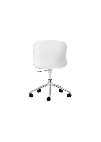 Normann Copenhagen - Stoel - Hyg Chair Swivel 5W Gaslift - Seat: White / Base: Aluminum