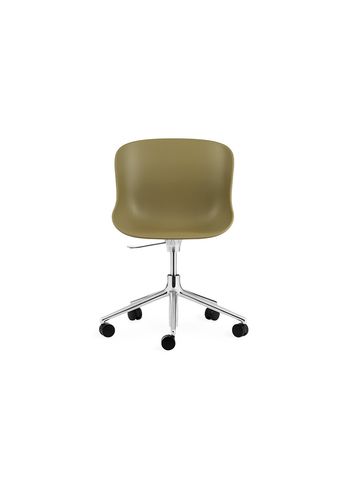 Normann Copenhagen - Stol - Hyg Chair Swivel 5W Gaslift - Seat: Olive / Base: Aluminum