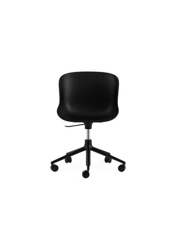 Normann Copenhagen - Stoel - Hyg Chair Swivel 5W Gaslift - Seat: Black / Base: Black Aluminum