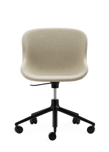 Normann Copenhagen - Silla - Hyg Chair Swivel 5W Gaslift - Full upholstery - Seat: Main line flax 20 / Frame: Black Aluminum