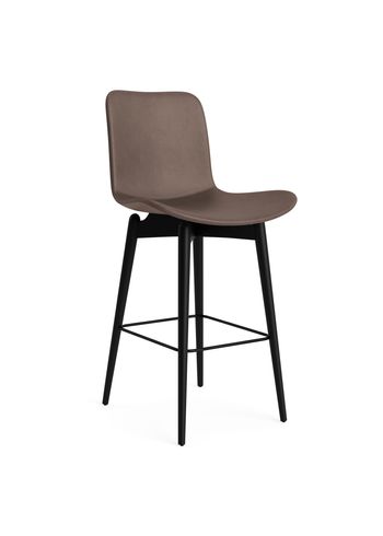NORR11 - Banco de bar - Langue Bar Chair 65 cm - Frame: Black / Upholstery: Dunes - Dark Brown 21001