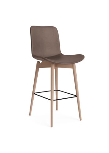 NORR11 - Banco de bar - Langue Bar Chair 65 cm - Frame: Natural / Upholstery: Dunes - Dark Brown 21001