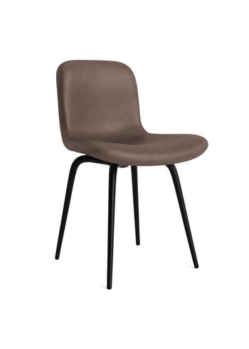 NORR11 - Chaise - Langue Chair Avantgarde - Frame: Black Steel / Upholstery: Soft - Dunes - Dark Brown 21001