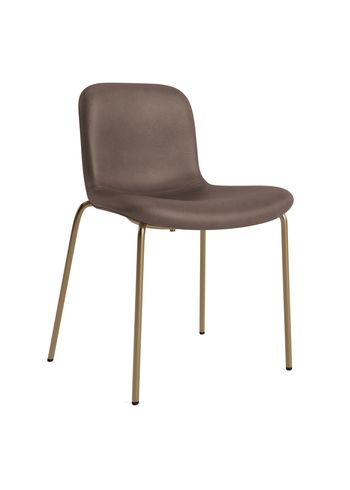 NORR11 - Chaise - Langue Chair Soft Steel - Frame: Brass / Upholstery: Dunes - Dark Brown 21001