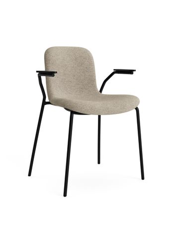 NORR11 - Chaise - Langue Chair Soft Steel w. Armrest - Frame: Black Steel / Armrest: Black Oak / Upholstery: Barnum Col 3