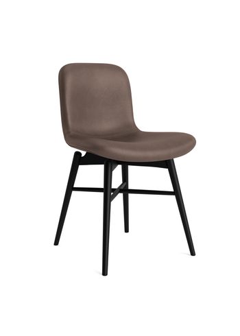 NORR11 - Chaise - Langue Chair Soft Wood - Frame: Black Beech / Upholstery: Dunes - Dark Brown 21001