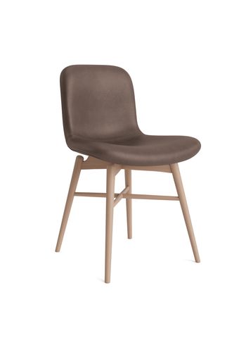 NORR11 - Chaise - Langue Chair Soft Wood - Frame: Natural Beech / Upholstery: Dunes - Dark Brown 21001
