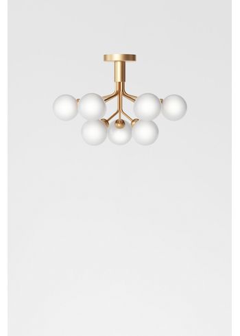 Nuura - Lampa - Apiales 9 Ceiling - Brushed brass/Opal white