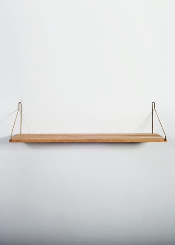 FRAMA - Shelf - Oak Shelf - 80 cm. - Oak/Brass