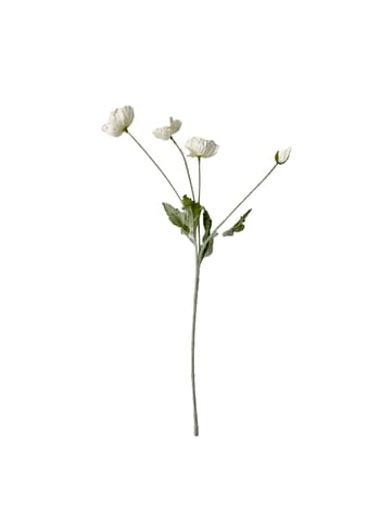 Okholm Studio - Konstgjorda blommor - Stilke - Poppy - White