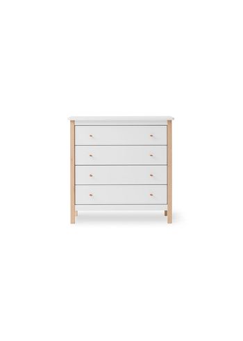 Oliver Furniture - Byrå för barn - Wood Dresser - White / Oak - 4 drawers