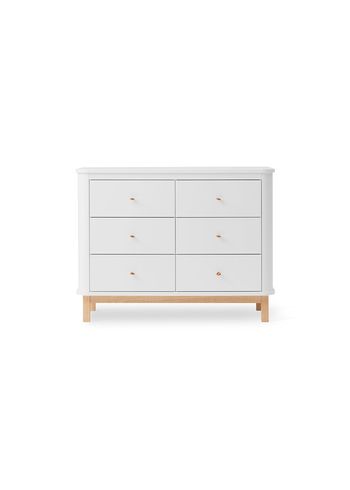 Oliver Furniture - Byrå för barn - Wood Dresser - White / Oak - 6 drawers
